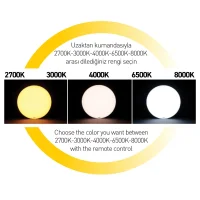 ACK AT10-84001 36W Sıva Üstü Kare Kelvın Kontrollu Ve Dımlı Kumandalı Armatür - 3