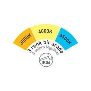 ACK AT15-01290 12W Led Duvar Armatürü Beyaz 6500-4000-3000K Butonlu Renk Seçeneği - 8