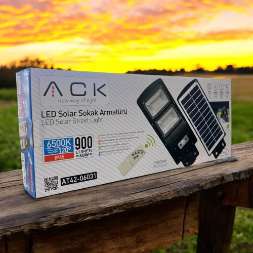 ACK AT42-06031 60W 6500K Beyaz Led Solar Sokak Armatürü - 3