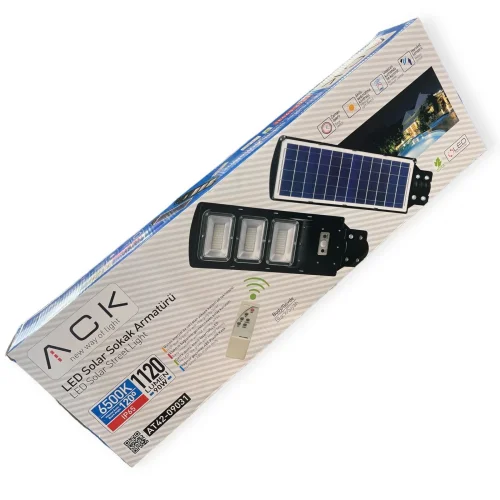 ACK AT42-09031 90W 6500K Beyaz Led Solar Sokak Armatürü - 2