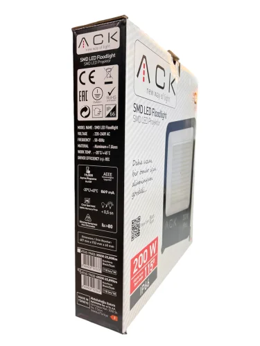 ACK AT62-19632 200W Led Projektör 6500K - 3
