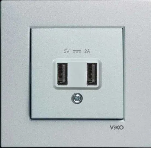 Artline 92605009 Novella/Trenda Gümüş Usb Priz Kapak 5V-2A (Mekanizma Hariç) - 1