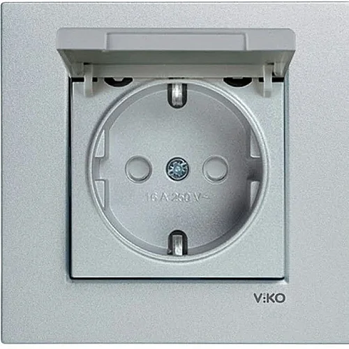 Artline 92605012 Novella/Trenda Gümüş Kapaklı Topraklı Priz Ç.K. Kapak - 1