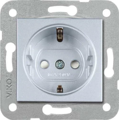 Artline 92605042 Novella/Trenda Gümüş Topraklı Priz Çocuk Korumalı Kapak (Mekanizma Hariç) - 1