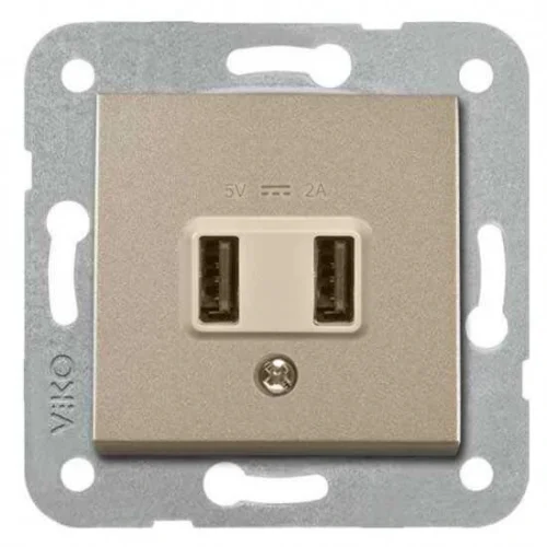 Artline 92605209 Novella/Trenda Bronz Usb Priz Kapak 5V-2A (Mekanizma Hariç) - 1