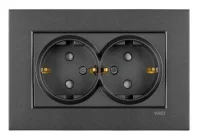 Artline 92605458 Novella/Trenda Füme İkili Topraklı Priz Çocuk Korumalı Kapak (Mekanizma Hariç) - 1