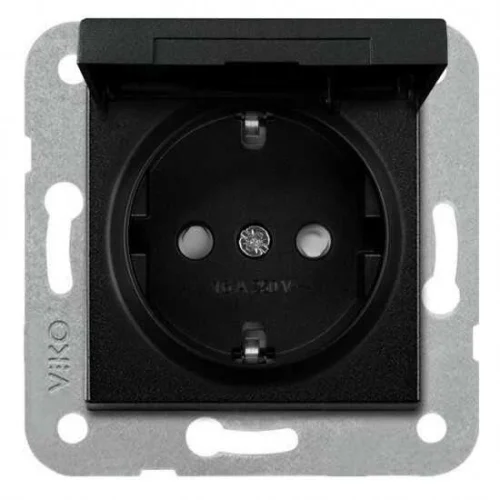 Artline 92605512 Novella/Trenda Siyah Kap Topraklı Priz Çocuk Korumalı Kapak (Mekanizma Hariç) - 1