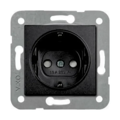 Artline 92605542 Novella/Trenda Siyah Topraklı Priz Çocuk Korumalı Kapak (Mekanizma Hariç) - 1