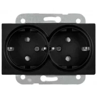 Artline 92605558 Novella/Trenda Siyah İkili Topraklı Priz Çocuk Korumalı Kapak (Mekanizma Hariç) - 1