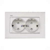 Artline 92605658 Novella/Trenda Met Beyaz İkili Topraklı Priz Çocuk Korumalı Kapak (Mekanizma Hariç) - 1