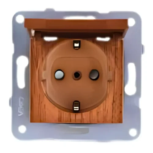 Artline 92615112 Novella/Trenda Ceviz Kapaklı Topraklı Priz Çocuk Korumalı Kapak (Mekanizma Hariç) - 1