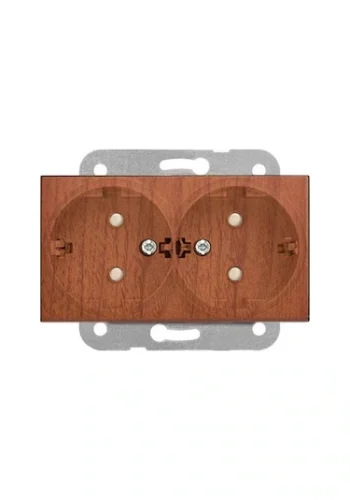 Artline 92615158 Novella/Trenda Ceviz İkili Topraklı Priz Çocuk Korumalı Kapak (Mekanizma Hariç) - 1