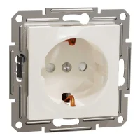 Schneider Electric EPH2970223 Asfora Çocuk Korumalı Topraklı Priz 16A Krem Renk - Çerçevesiz - 1