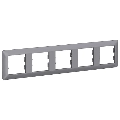 Schneider Electric EPH5805562 Asfora Em Plus Beşli Yatay Çelik Renk Çerçeve - 1