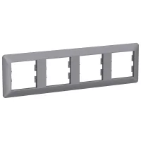 Schneider Electric EPH5805462 Asfora Em Plus Dörtlü Yatay Çelik Renk Çerçeve - 1