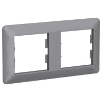 Schneider Electric EPH5805262 Asfora Em Plus İkili Yatay Çelik Renk Çerçeve - 1