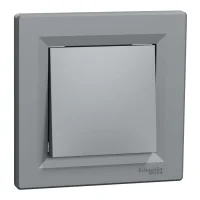 Schneider Electric EPH0100162 Asfora Plus Anahtar Çelik Renk - Çerçevesiz - 1