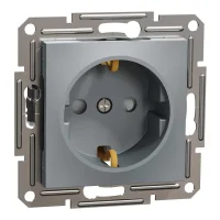 Schneider Electric EPH2900262 Asfora Plus Çocuk Korumalı Topraklı Priz 16A Çelik Renk - Çerçevesiz - 1