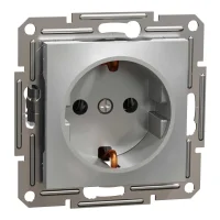 Schneider Electric EPH2900161 Asfora Plus Topraklı Priz 16A Alüminyum Renk - Çerçevesiz - 1