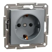 Schneider Electric EPH2900162 Asfora Plus Topraklı Priz 16A Çelik Renk - Çerçevesiz - 1