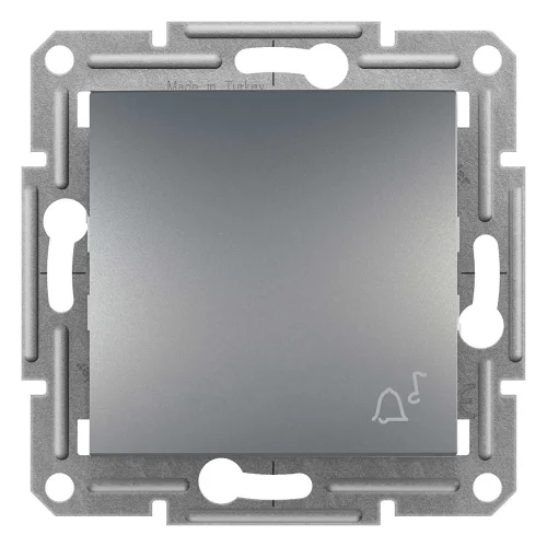 Schneider Electric EPH0800162 Asfora Plus Zil İşaretli Liht Buton Çelik Renk - Çerçevesiz - 1