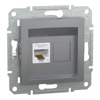 Schneider Electric EPH4300162 Asfora Tekli Rj45 Boş Data Prizi Çelik Renk - Çerçevesiz - 1