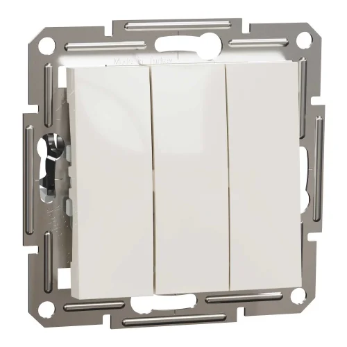 Schneider Electric EPH2170123 Asfora Üçlü Anahtar Krem Renk- Çerçevesiz - 1