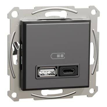 Asfora USB Prizi 3A 45W ikili Type A+C Beyaz Anstrasit - Çerçevesiz - 1