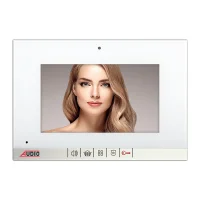 Audio 001188B Mekanik Butonlu (Beyaz Cam - Beyaz Gövde - Beyaz Çıtalı) 7” Slim Bas-Konuş Görüntülü Diafon - 1