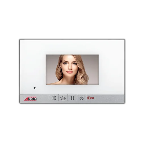 Audio 1180 Mekanik Butonlu (Beyaz Cam - Beyaz Gövde - Beyaz Çıtalı) 4.3” Slim Bas-Konuş Görüntülü Diafon - 1