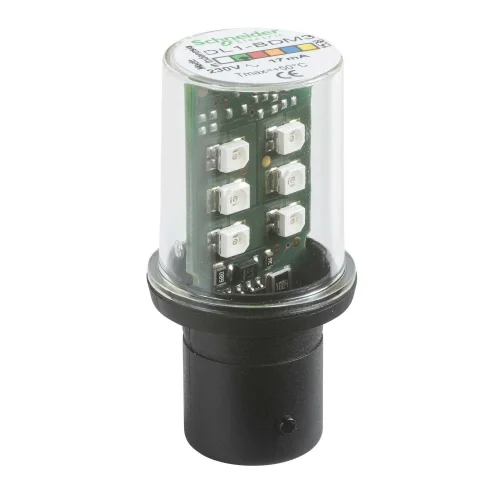 Schneider Electric DL1BDM3 Ba15D Tabanlı Korumalı Led Ampul - Sabit - Yeşil - 230 V - 1