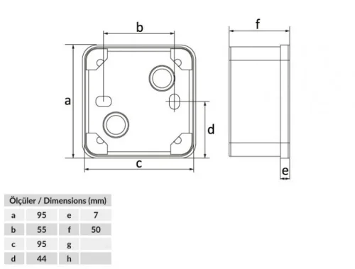 Bemis BB1-0441-0003 Opak Geçme Kapak IP44 Plastik Buat (95x95x50) - 2
