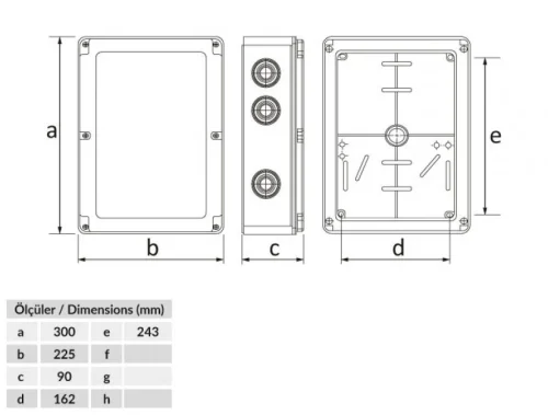 Bemis BB1-0731-0003 Opak Vidalı Kapak IP44 Plastik Buat (210x300x90) - 2