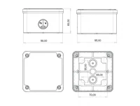 Bemis BB2-0431-0086 Opak Vidalı Kapak IP67 Plastik Buat 95x95x60 - BEMİS (1)