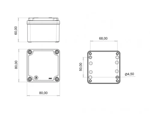 Bemis BB3-2131-0087 Alüminyum Kapak IP67 Alüminyum Buat (80x80x60) - 2
