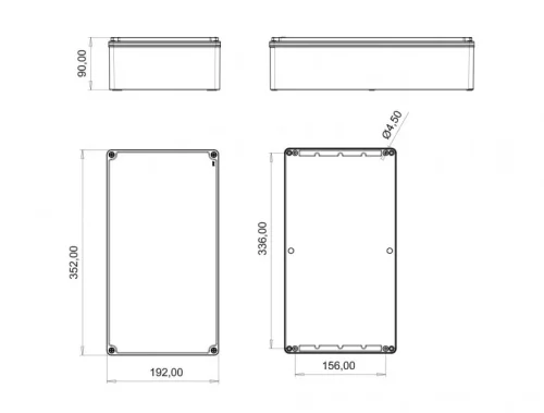 Bemis BB3-2163-1047 Alüminyum Kapak IP67 Alüminyum Buat (190x350x90) - 2