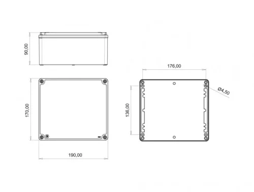 Bemis BB3-2831-0047 Alüminyum Kapak IP67 Alüminyum Buat (170x190x90) - 2
