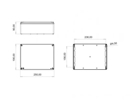 Bemis BB3-2931-0047 Alüminyum Kapak IP67 Alüminyum Buat (190x250x90) - 2