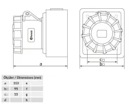 Bemis BC1-1102-7510 CEE Norm IP67 24V Duvar Priz - BEMİS (1)
