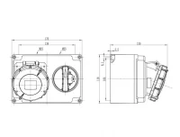 Bemis BC1-1504-7560 CEE Norm IP67 4/16A İnterlock Düz Duvar Priz - 2