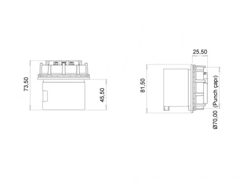 Bemis BC1-1505-2140 CEE Norm IP44 5/16A Somunlu Fiş - 2