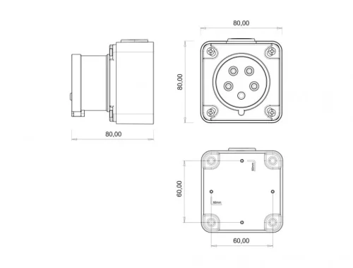 Bemis BC1-1505-2210 CEE Norm IP44 5/16A Duvar Fiş - 2