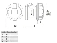 Bemis BC1-1505-2440 CEE Norm IP44 5/16A Somunlu Priz - BEMİS (1)