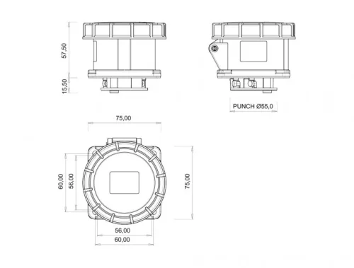 Bemis BC1-1505-7413 CEE Norm IP67 5/16A Makine Priz (75x75) - 2