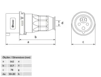 Bemis BC1-3505-2050 CEE Norm IP44 32A Enversör Düz Fiş - BEMİS (1)