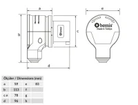 Bemis BC1-3505-2080 CEE Norm IP44 32A 90° Eğik Enversör Döner Fiş - BEMİS (1)