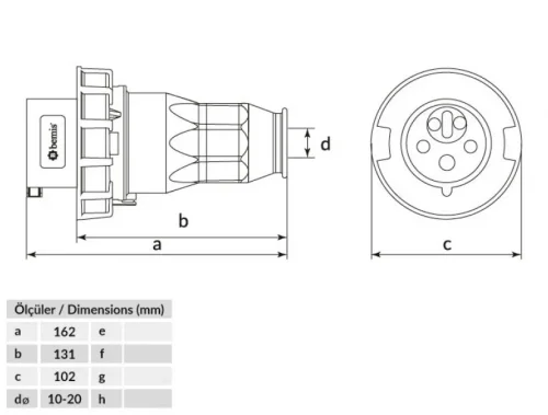 Bemis BC1-3505-7050 CEE Norm IP67 32A Enversör Düz Fiş - 2