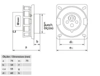 Bemis BC1-3505-7070 CEE Norm IP67 32A Enversör Makine Fişi - 2