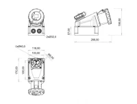 Bemis BC1-4403-7537 CEE Norm IP67 63A 90° Eğik 1/16A. Makine Prizli Duvar Priz - 2