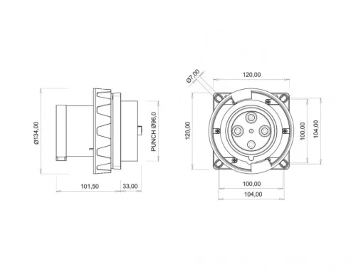 Bemis BC1-8504-7114 CEE Norm IP67 380V-450V Makine Fişi - 2